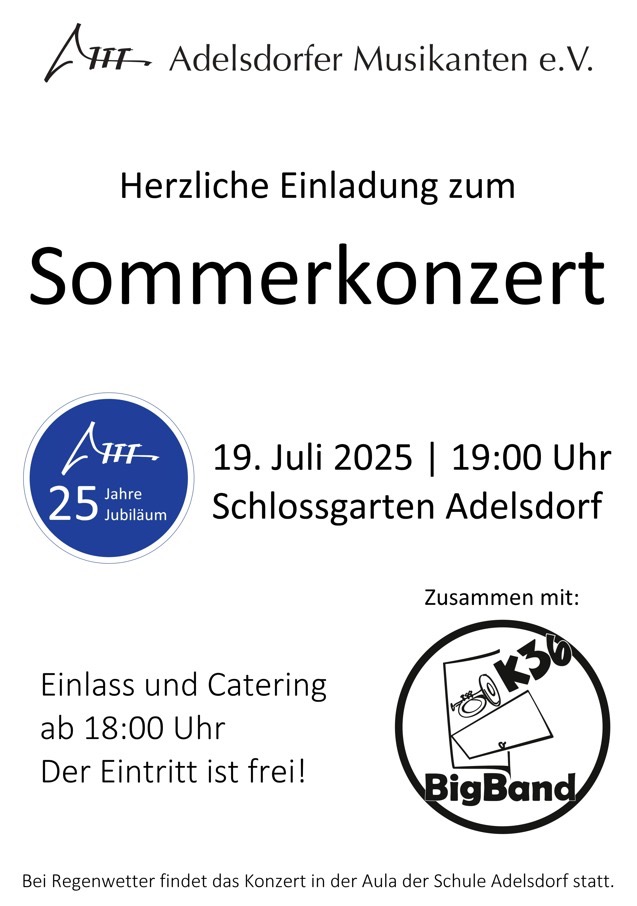 Plakat Einladung Sommerkonzert 2025
